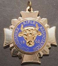 Vintage Enamel Medal Oxfordshire Rifle Association 1862/1990 - Div.4 