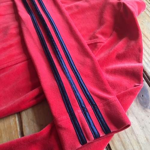 Chaqueta Adidas Mujer Mediana Terciopelo Rojo Rayas con Cremallera Completa 242169 AZB001 08/06 - Imagen 11 de 11