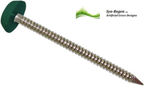 Synthétique Gazon Pelouse Réparation Clous Broches Plastique Headed Vert Marron - Photo 2/7
