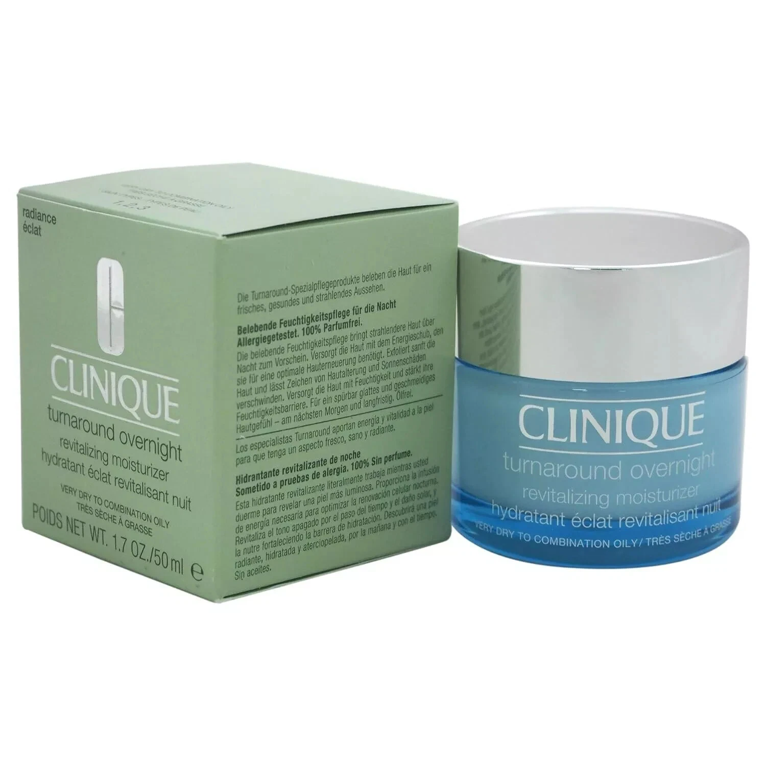 NIB Clinique Turnaround Overnight Revitalizing Moisturizer 1.7 Oz/50ml Full Size