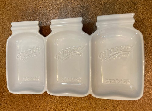 NEW MASON Craft & More White 3 Sección Dividida Plato de Bandeja de Servir 13.5 "x 7.5" - Imagen 3 de 6