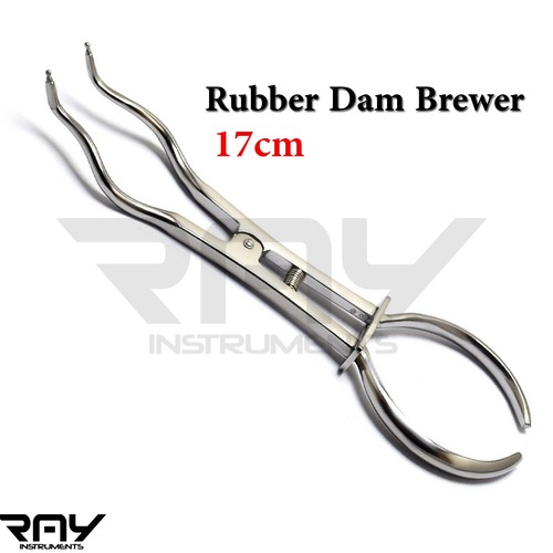 Dental Endodontics Rubber Dam Clamp Forceps Brewer 17cm Restorative Instruments - Picture 1 of 3