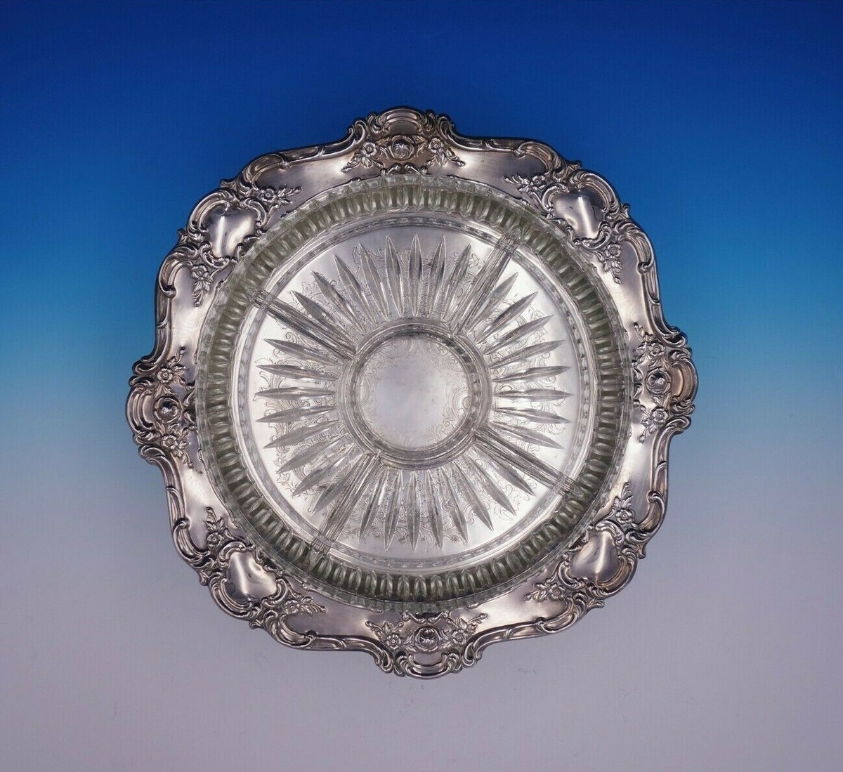 Old Master by Towle Silverplate Relish Tray with Glass Liner #4023