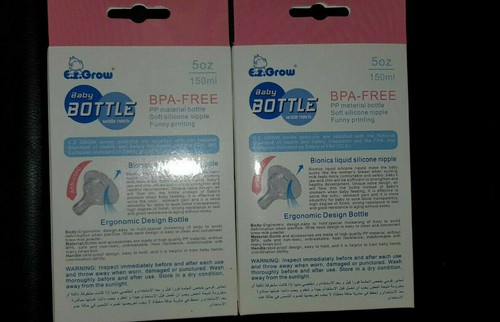 E.Z.Grow Baby Bottle wide neck BPA Free for 6 moths+/150 ml Soft Silicone Nipple - Picture 2 of 11