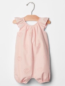GAP Baby Girl Size 3-6 Months NWT White Eyelet One-Piece Romper Bodysuit