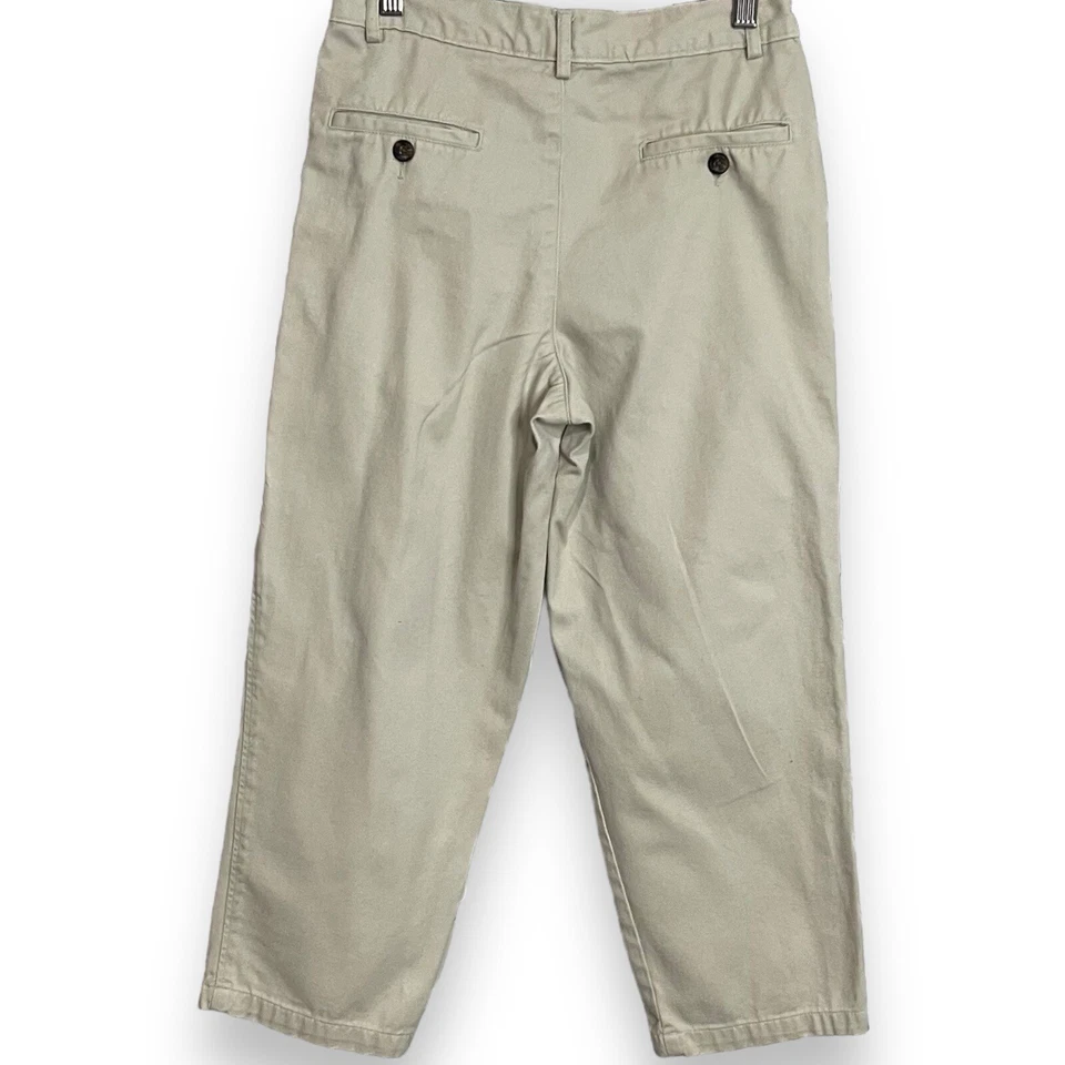J. Khaki Kids Pants Boys 10 Husky Brown Academia Pleated Front Casual Retro Zip - Image 2 of 4