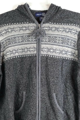 Venezia Jeans Gray Women's Knit Sweater Hoodie Full Front Zip 18/20 036 - Picture 4 of 6