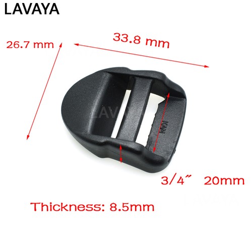 Plastic Ladder Lock Slider Buckles Backpack Straps Black - Picture 8 of 21