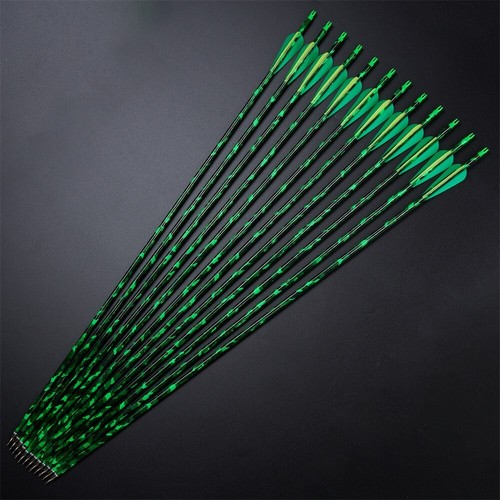 12X Archery 30" Carbon Arrows Spine 500 for Compound Recurve Bow Hunting Target - Picture 24 of 24