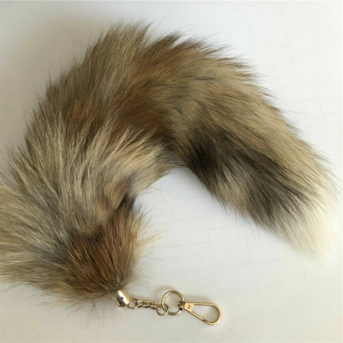 16" Real Fox Tail Keychain Fur Tail Keychain Cosplay Pageant Costume Pendant - Picture 80 of 152