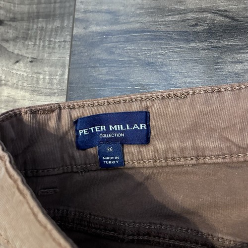 Peter Millar Collection Tencel Cotton Chino Brown Stretch Pants Mens Size 36x34 - Picture 3 of 9
