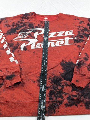 Disney Parks Pizza Planet Large Red Black Toy Story Tiedye Sweatshirt Crew neck - Picture 5 of 8