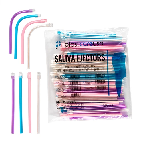 100 ASSORTED Dental Saliva Ejectors Ejector Disposable Suction Tips (1 Bag)