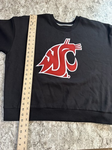 NWOT Women’s Antigua Washington State Cougars Crewneck Sweatshirt XL Black X-Lar - Picture 6 of 7