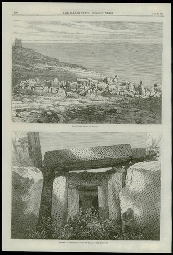1868 - Antique Print MALTA Phoenician Ruins (267) - Picture 1 of 1