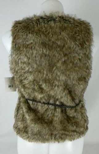 Red Camel Girls Brown Faux Fur Lined Vest With Belt Girl's/ Kid's Size Large New - Picture 11 of 12