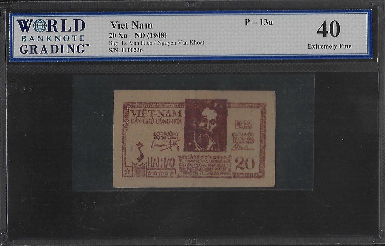 Vietnam P-13a 20 Xu 1948 WBG 40