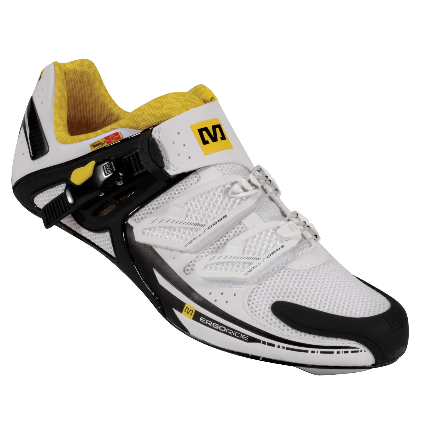 Nuevo-Mavic Zxellium Carretera Ciclismo Zapato - 12.5 - blancoo Negro Y Amarillo Suela De Carbono Nuevo-Mavic Zxellium Carretera Ciclismo Zapato - 12.5 - blancoo Negro Y Amarillo Suela De Carbono