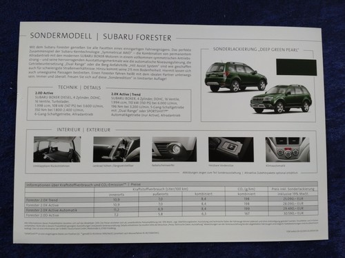 Subaru Forester 30 Jahre Sondermodell Prospekt 02.2010 - Picture 2 of 2