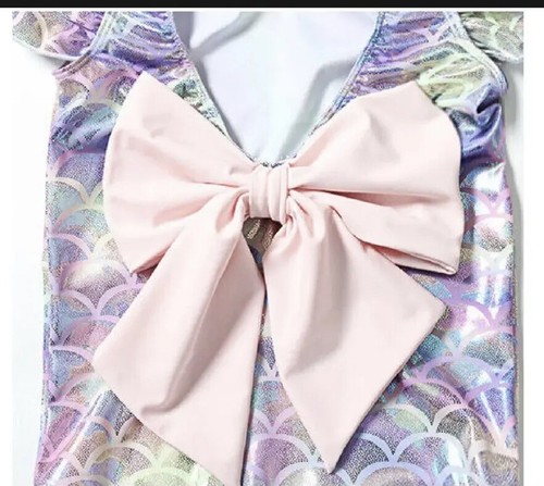 Boutique Girls Metallic Mermaid Bow Swimsuit NWT Size 4-5 - Picture 4 of 4