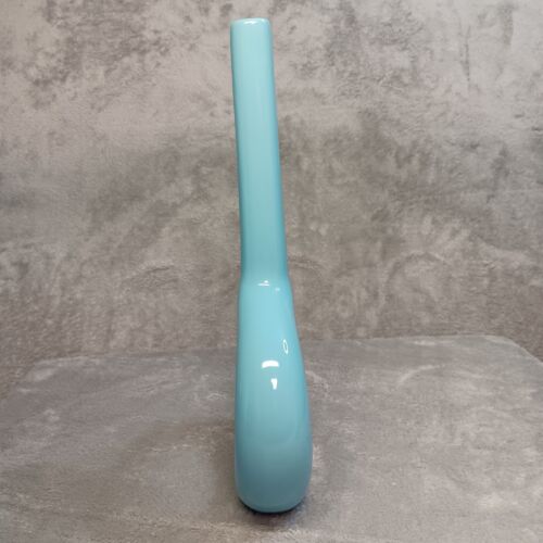 Vase Bottle Circle Donut Shape Long Neck Baby Blue Ceramic Unbranded 14" Tall - Picture 4 of 9