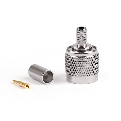 TNC Male Plug Crimp Coax Connector For RG58 RG142 RG400 RG223 Cable 10/20/40Pcs - Picture 4 of 15