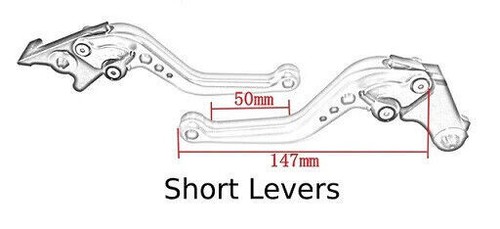 BMW S1000RR 2010-2019 BLACK SHORT ADJUSTABLE BRAKE & CLUTCH LEVER SET - Picture 4 of 4