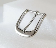 1 1/4 inch (30mm) metal pin buckle (#142S) in nickel silver color finish USA