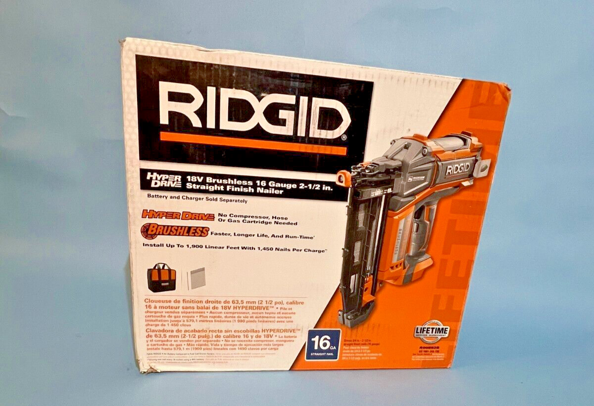 Ridgid Cordless Nail Ridgid Hyperdrive 16 Ga Finish Nailer Lithium