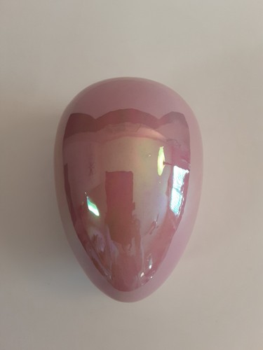 Vintage Norcrest Iridescent Pink Large Easter Egg Figurine Korea - Picture 4 of 8