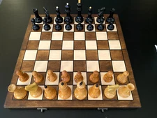 Botvinnik-Flohr c.1950 Soviet Wood Chess Set