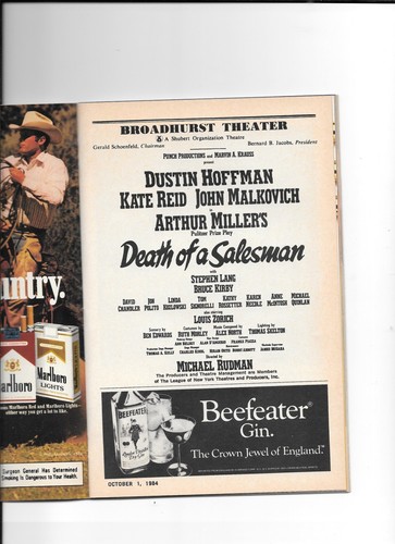 ORIGINAL Broadway PLAYBILL 1985 DEATH OF A SALESMAN Dustin Hoffman - Picture 2 of 2