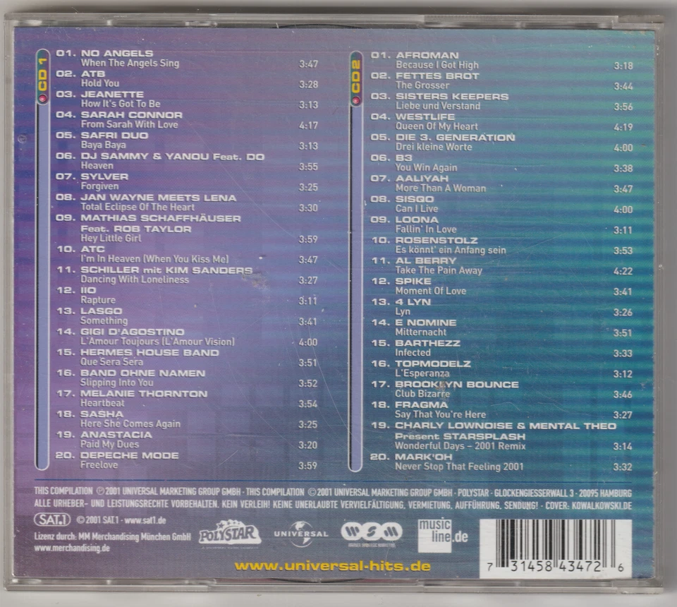 Various - Mega Hits 2002 - Die Erste [40 Track Album CD Sampler] - Bild 2 von 2