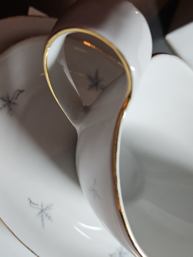 Vintage Winterling Bavaria Serving Platter and Gravy Boat Grey Fall Leave - Picture 9 of 14