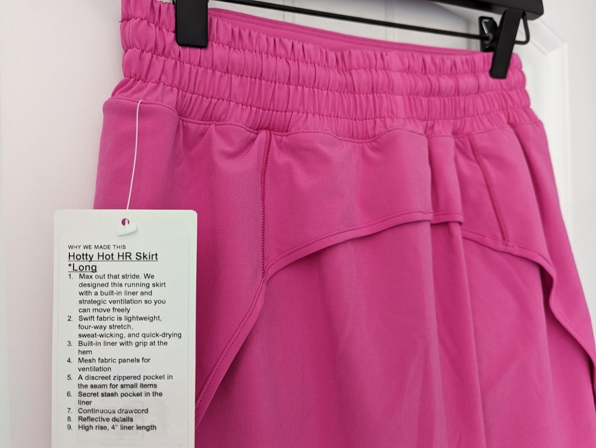 新品 ルルレモン Hotty Hot HR Skirt *Long （サイズ4） Lululemon Hotty Hot HR Skirt - Long - Size 4 - Sonic Pink