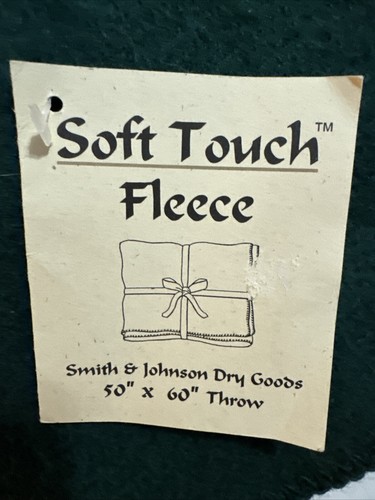NEW Smith & Johnson Dry Goods Soft Touch Fleece Throw Blanket 50" by 60" Hunter - Picture 2 of 7