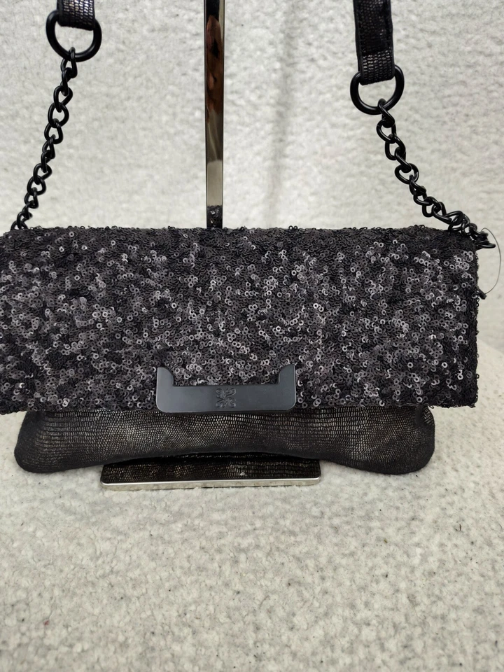 Просто Вера Вера Wang женщин сумочка средний черный блестками застежки наплечная сумка - Изображение 2 из 4