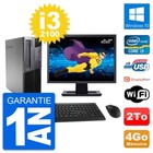 PC Lenovo M82 SFF Ecran 22" Intel i3-2100 RAM 4Go Disque Dur 2To Windows 10 Wifi