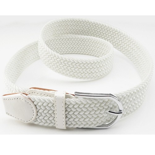 Men’s Silver Buckle Belt Canvas Military Braided Elastic Jeans Waistband Décor - Picture 12 of 13