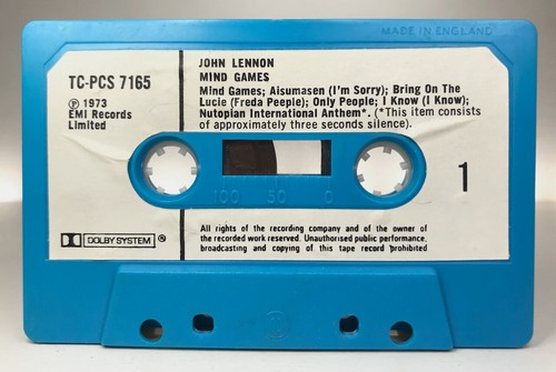 John Lennon MIND GAMES Cassette TCPCS7165 **1ST ISSUE 1974 BLUE SHELL** SCARCE - Picture 6 of 9