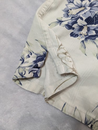 Roundtree Caribbean Shirt Mens XL Hawaiian Flower Leave Camp 100% Silk Beach - Picture 5 of 11