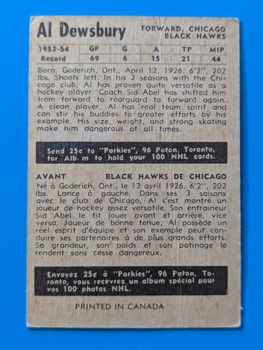 1954-55  Parkhurst Hockey  Cards .... U - Pick .... Complete Your Set - Picture 186 of 263