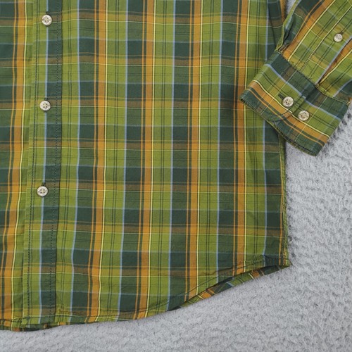 Parforce Shirt Mens Medium Green Plaid Button Down Collar Pocket Long Sleeve - Picture 18 of 22