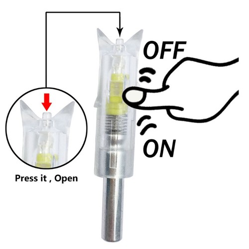 6PCS Yellow Lighted Nocks 300''/7.62mm Inside Diameter for Arrows Crossbow Bolts - Picture 6 of 11