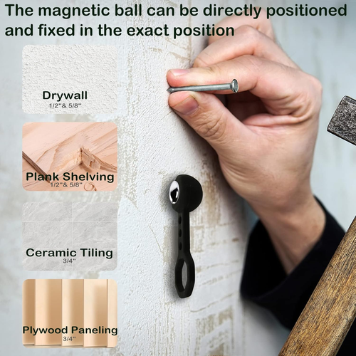 Stud Finder Wall Scanner, Magnetic Stud Finder with 27 Pounds of Pull Magnetic P - Picture 6 of 12