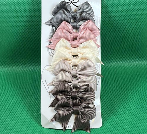 Assorted Hair Bow Clips Grosgrain Ribbon Baby Toddler Girl Hair Barrette Set - Picture 5 of 5