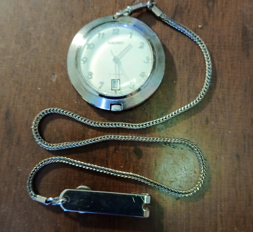 Seiko 17 jewel open face winding pocket watch 6602 9010 c1970 works well - Picture 7 of 7