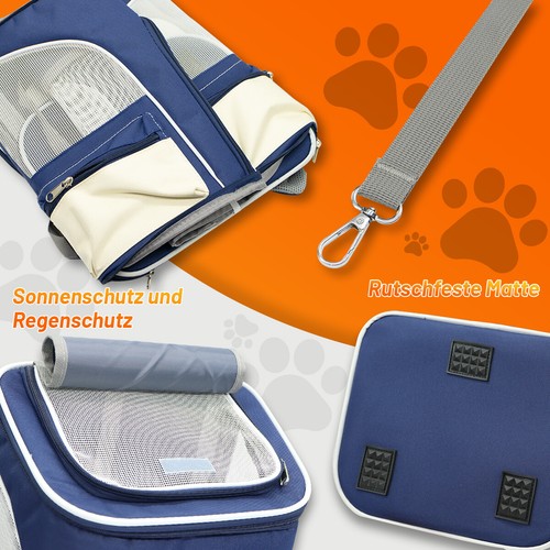 Haustier Rucksack Hunderucksack Tiertragetasche Katze + 650ML Hundenapf - Bild 5 von 9