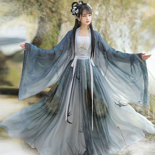 Women Ancient Chinese Hanfu 3pcs Sets Cosplay Costume Dance Dress Party Outfit - Picture 4 of 32