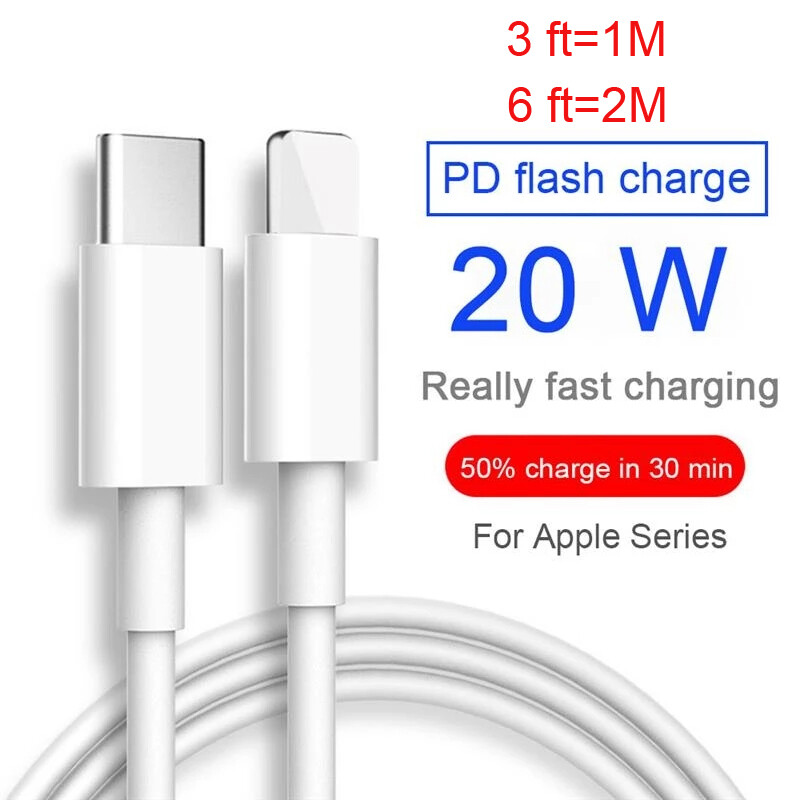For Apple iPhone iPad 20W PD Fast Charging Cable Quick Charger Power Sync  Cord